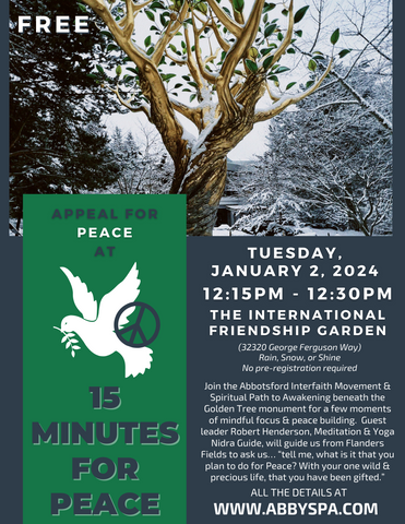 Appeal for Peace at 15 MINUTES FOR PEACE