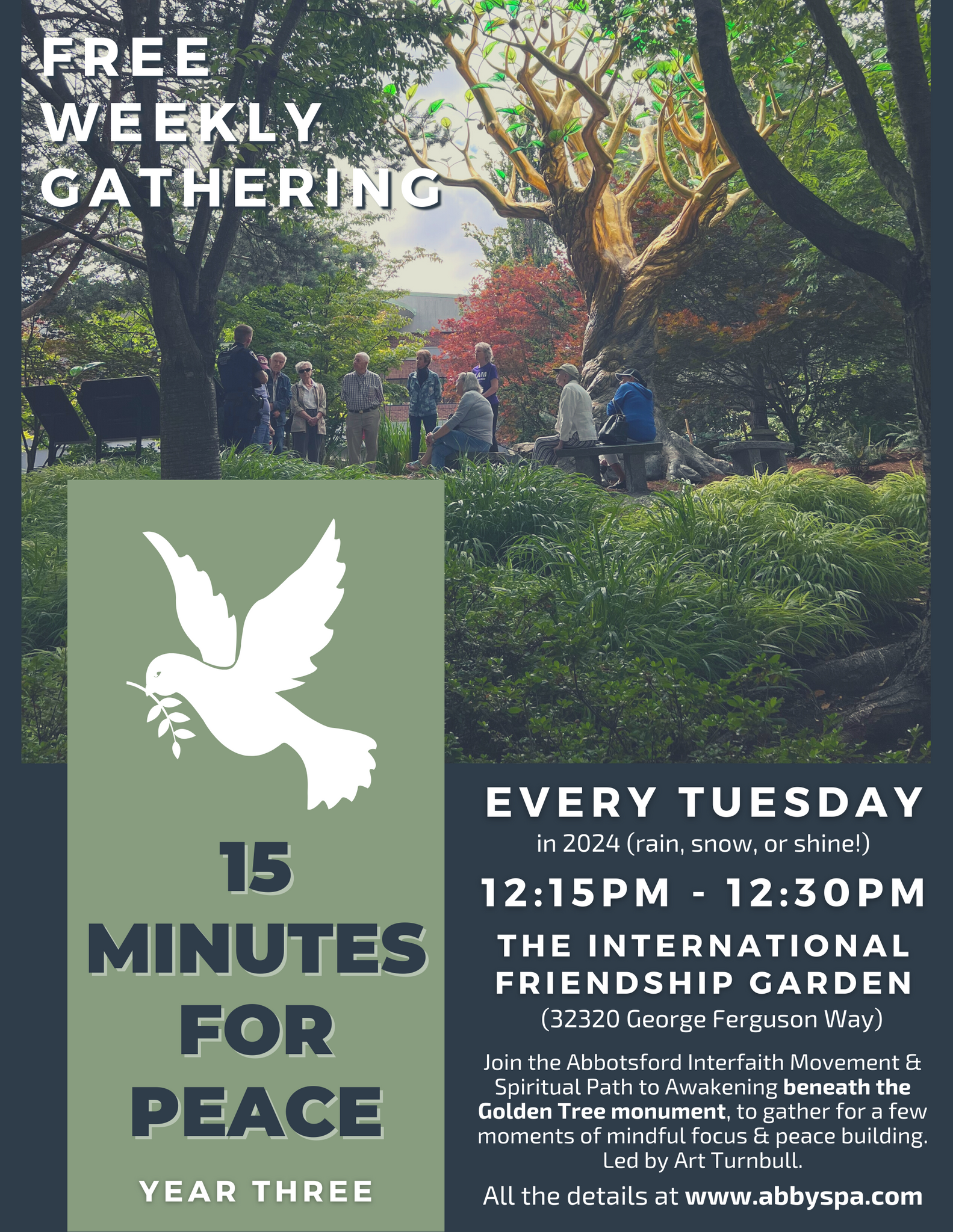 15 MINUTES FOR PEACE (Weekly, In-Person)