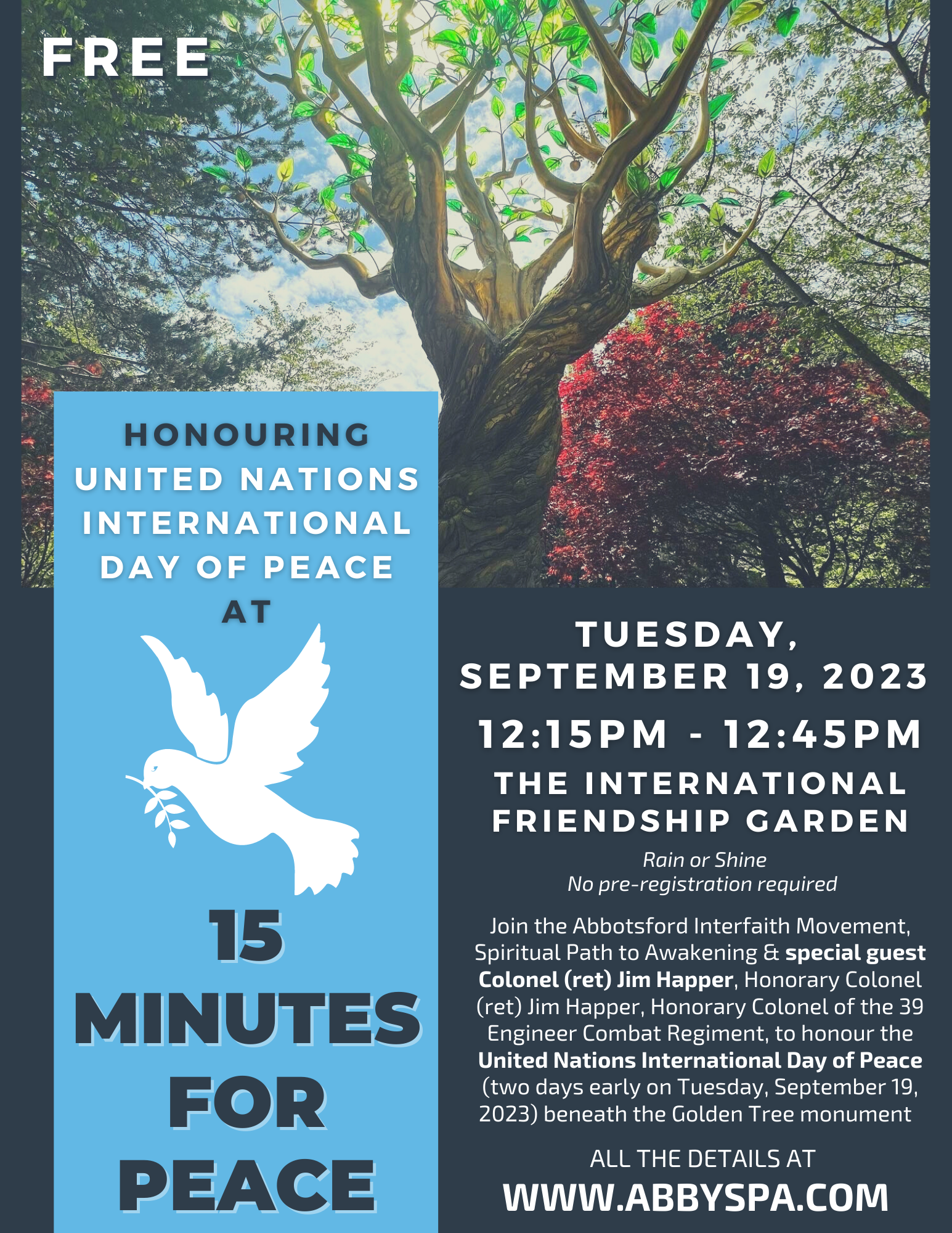 United Nations International Day of Peace at 15 MINUTES FOR PEACE