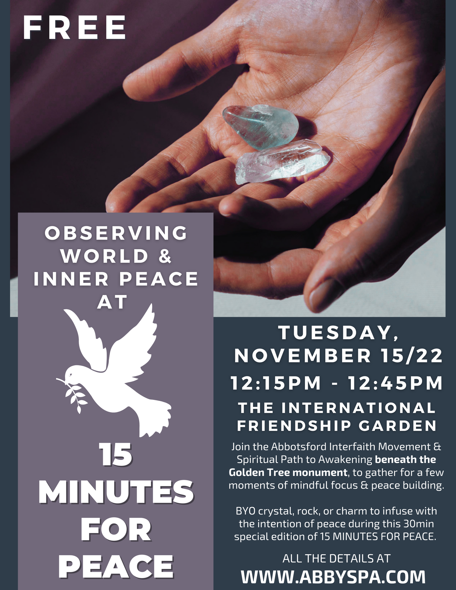 Observing World & Inner Peace at 15 MINUTES FOR PEACE