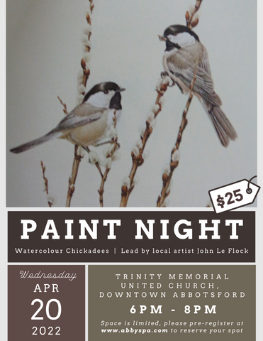 Paint Night: Watercolour Chickadees (April 2022)