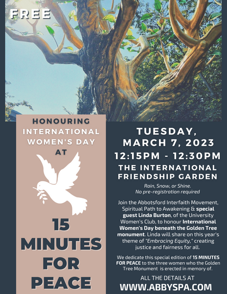 Honouring International Women's Day at 15 MINUTES FOR PEACE